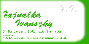 hajnalka ivanszky business card
